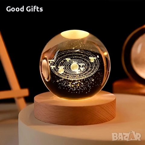 Кристална LED Сфера „Космическа магия“ – Вашата лична вселена у дома, снимка 5 - Декорация за дома - 53560934