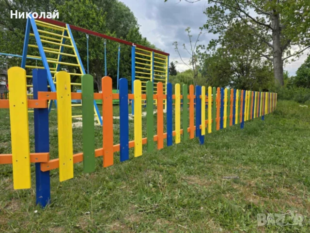Дървена оградка за детска градина ясла , оградни пана за двор градина , детски кът
