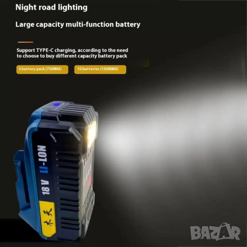 Безжичен турбовентилатор Violent Fan F019, 110 000 об/мин, 18V батерия с функция пауърбанк и фенер , снимка 3 - Други инструменти - 51703980