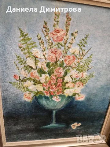 Прекрасна картина с цветя, снимка 6 - Картини - 48405122