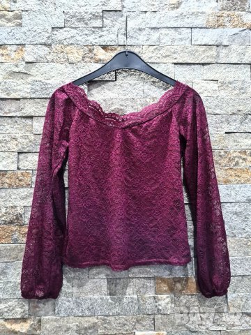 Дантелена блуза, снимка 2 - Блузи с дълъг ръкав и пуловери - 32438850
