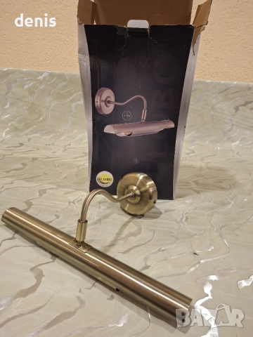 До 2x40 W, 2хЕ14, IP20, ДхШхВ 21х36,5х13,5 см, античен месинг, снимка 2 - Друга електроника - 52886705