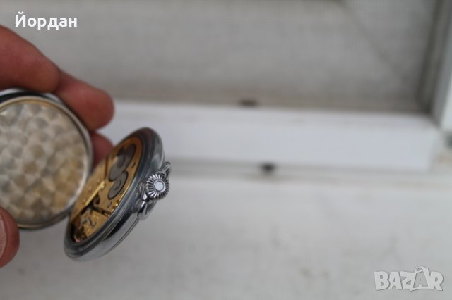 Джобен часовник ''Омега'' порцеланов циферблат 48 мм, снимка 10 - Колекции - 39376467