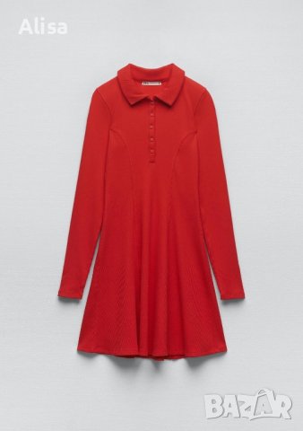 Червена мини рокля на Зара, снимка 5 - Рокли - 39873962