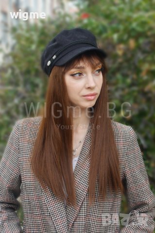 Дълга права кестенява перука с бреон Аделина, снимка 3 - Аксесоари за коса - 32378730