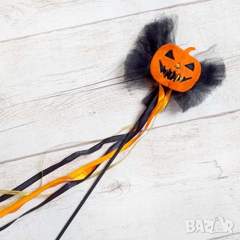 3142 Парти детски комплект за Хелоуин сет от 3 части – пола пръчица диадема с тикви, снимка 4 - Детски комплекти - 38308159