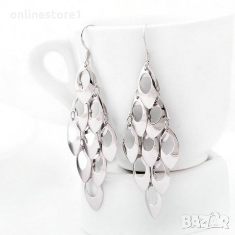 Сребърни Обеци Деси - 925 печат сребро BA219, снимка 3 - Обеци - 28147697