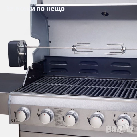 Газов грил от неръждаема стомана с махащи се плотове – 6 горелки за професионално готвене на открито, снимка 6 - Барбекюта - 51492380
