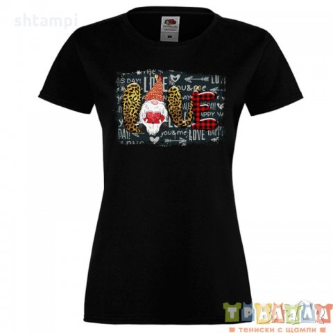 Дамска тениска Свети Валентин Valentines Day Gnome Love