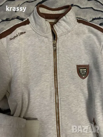 Дебел мъжки суичър с качулка и цип (размер М), снимка 2 - Суичъри - 48694273