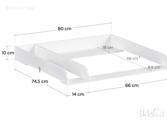 Дървен плот за повиване с преграда, снимка 2 - Други - 50408352