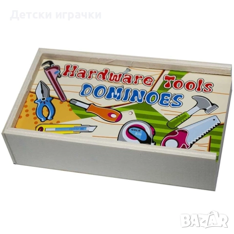 Дървено домино с инструменти и цифри , снимка 5 - Образователни игри - 52632097
