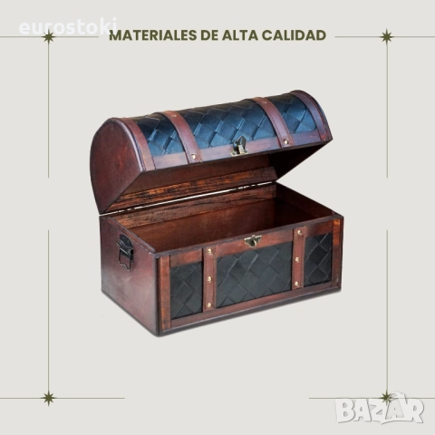 BRYNNBERG Декоративен ретро сандък за съхранение на съкровища "Watson 38x23x27см" - ръчно изработена, снимка 4 - Антикварни и старинни предмети - 52296756