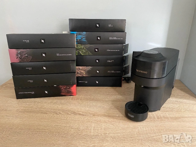 Кафемашина с капсули Nespresso Vertuo Pop Black + 110 Капсули