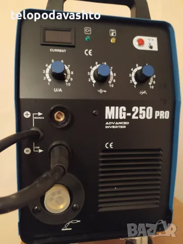 250 Заваръчен / Телоподаващ апарат МАХ PROFESSIONAL MIG 250А - 4м. евро шланг -Телоподаващо
