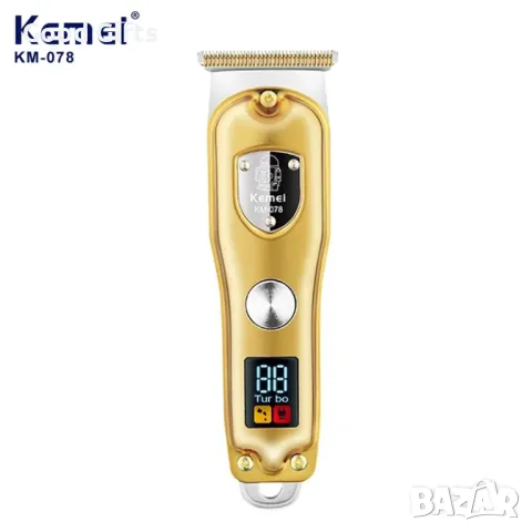 Професионална машинка за подстригване Kemei KM-078 – Златен/Черен цвят, Turbo режим, LCD дисплей, снимка 2 - Машинки за подстригване - 50400045