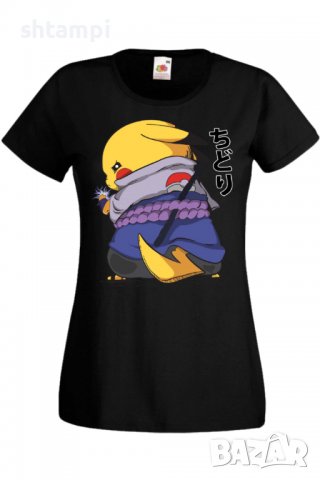 Дамска тениска Naruto Pikachu Sasuke,Анимация,игра,Празник,Повод., снимка 2 - Тениски - 37945957