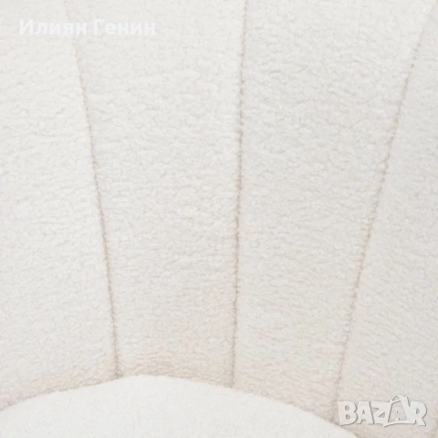 HOMCOM Тапициран фотьойл с форма на черупка, снимка 7 - Дивани и мека мебел - 52385434