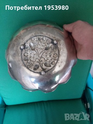 Стара посребрена купа, снимка 4 - Антикварни и старинни предмети - 37957610