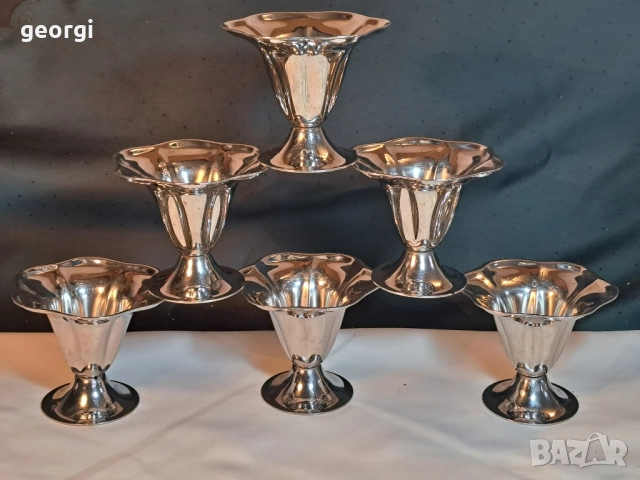 луксозни италиански чаши за десерт / сладолед от неръждаема стомана ILSA INOX 18/10 29/4, снимка 6 - Чаши - 52443833