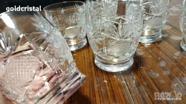 кристални чаши серия Поморие , снимка 7 - Антикварни и старинни предмети - 50437146