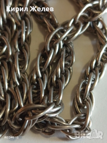 Винтидж сребърна верижка плетка тип ВЪЖЕ майсторска ръчна изработка 52787, снимка 3 - Колиета, медальони, синджири - 53002425