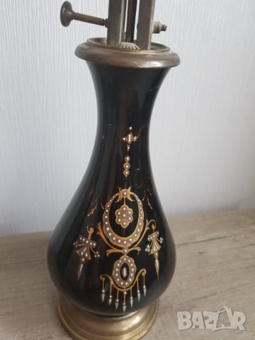 Френска стъклена газова лампа, снимка 2 - Антикварни и старинни предмети - 37690522