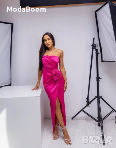 Розова дамска рокля , снимка 3 - Рокли - 48726275