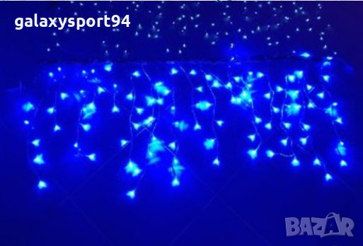 BLUE LED Сини ЛЕД Висящи Лампи 3х60 с опция снаждане Коледна украса, снимка 1 - Лед осветление - 38504967