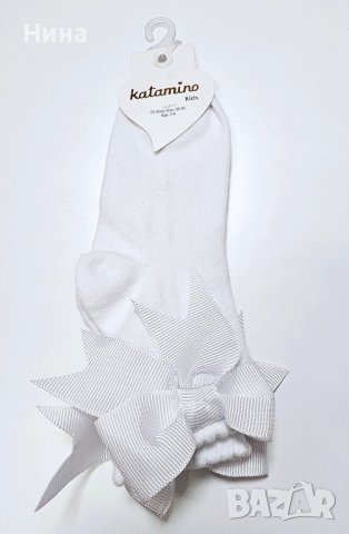 Чорапи в бяло с панделка 🎀, снимка 4 - Чорапи - 43659009