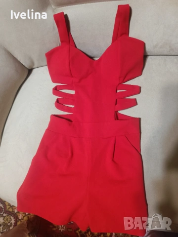 Червен гащеризон , снимка 2 - Гащеризони - 53528668