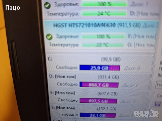 HGST 1TB  37  дни/, снимка 6 - Лаптоп аксесоари - 52969997