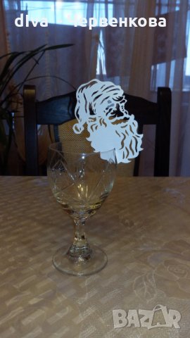 Коледни /новогодишни/ тейбъл картички за чаши - камбанка и дядо Коледа, снимка 2 - Други - 27891344