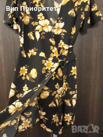 Копринена рокля с къс ръкав модел "Прегърни ме",стилен принт, прохладна дишаща комфортна лятна матер, снимка 4 - Рокли - 37587140