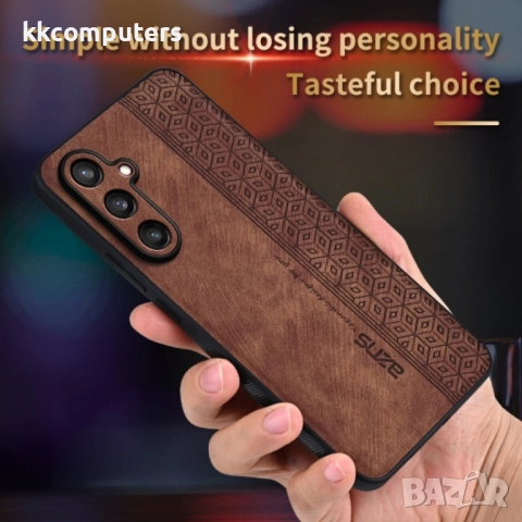 Samsung Galaxy S24 FE 5G AZNS Удароустойчив Кожен Калъф и Протектор, снимка 4 - Калъфи, кейсове - 52648108