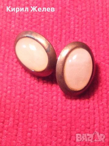 РЕТРО БРОНЗОВИ ОБЕЦИ С ЕСТЕСТВЕН БЯЛ ОПАЛ ВИНТИДЖ СТАРИННИ МАЙСТОРСКИ ОБЕЦИ 20504, снимка 2 - Антикварни и старинни предмети - 34369398