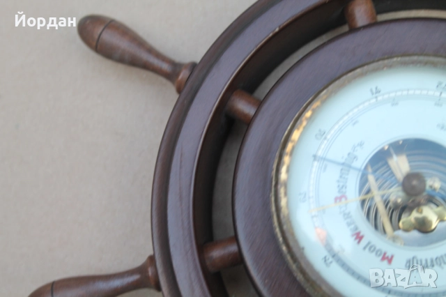 Барометър с корпус от дърво, снимка 3 - Декорация за дома - 52539798