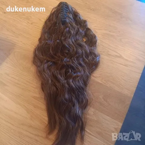 НОВИ! Синтетични екстеншъни за коса, светло-кафяво 60 см, снимка 9 - Аксесоари за коса - 48096220