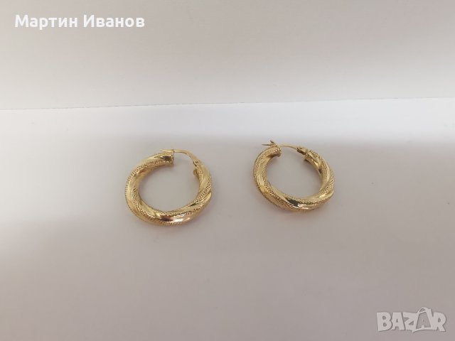 Златни обеци халки 10, снимка 4 - Обеци - 43688893