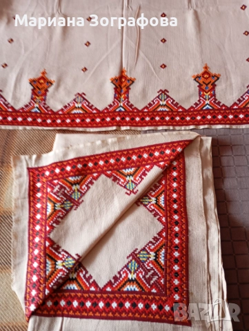 Покривки "Българска бродерия", - Разтегателна голяма стабилна маса, Покривка за спалня 200 х 220 см., снимка 6 - Декорация за дома - 49104918