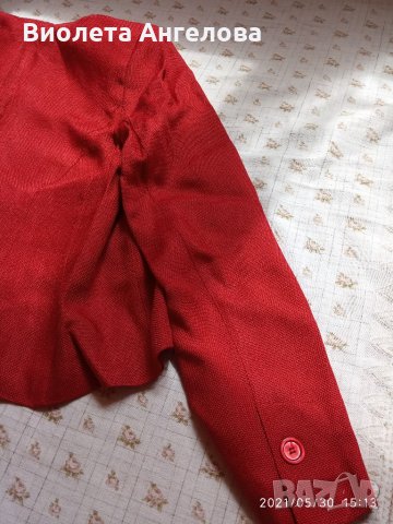 Червено ленено сако, снимка 11 - Сака - 25854578