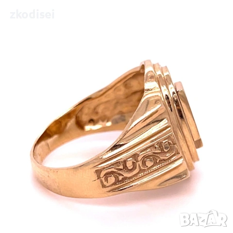 Златен мъжки пръстен 11,55гр. размер:67 14кр. проба:585 модел:36479-6, снимка 4 - Пръстени - 53197478