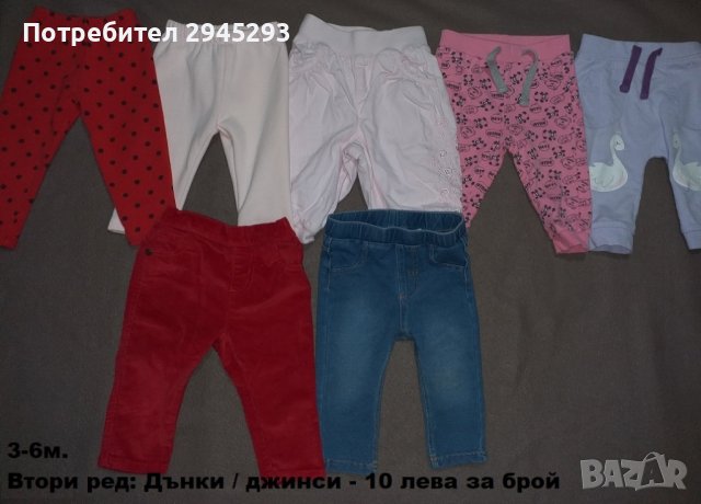Маркови бебешки клинове / дънки / ританки / различни модели и размери, снимка 10 - Панталони и долнища за бебе - 40655653