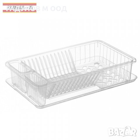 Сушилник за съдове с табличка, прозрачен Bursev Plastik / 200139