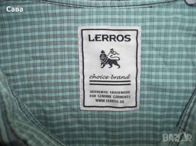 Ризи LERROS,CAMEL  мъжки,ХЛ-2ХЛ  /каре,райе и бяла/, снимка 2 - Ризи - 50539838