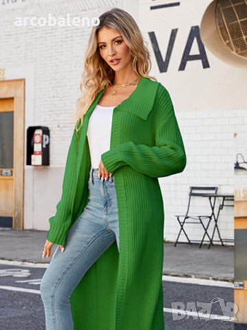 Нов стил дамска дълга плетена жилетка с ревери, 4цвята - 024, снимка 17 - Жилетки - 41975797