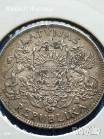 Сребърна монета 1 лат 1924г. Латвия Първа република за КОЛЕКЦИЯ 41258, снимка 6 - Нумизматика и бонистика - 50018712