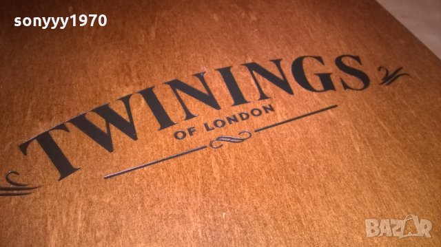 TWININGS OF LONDON-красива дървена кутия-внос англия-19х15х8см, снимка 3 - Колекции - 27086854