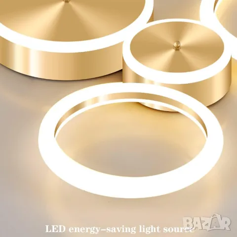LED лед таванно осветление Златисто димируемо таванно за всекидневна Спалня Трапезария Офисно, снимка 3 - Лампи за таван - 49235819