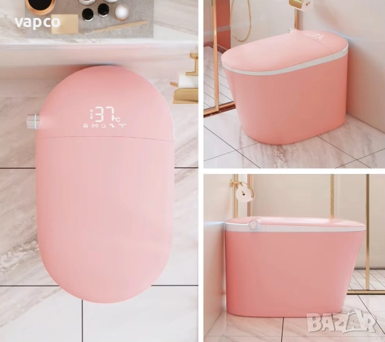 Мултифункционална розова смарт тоалетна L9 с биде, подгрев, сушене, масаж, снимка 2 - Други - 52472161